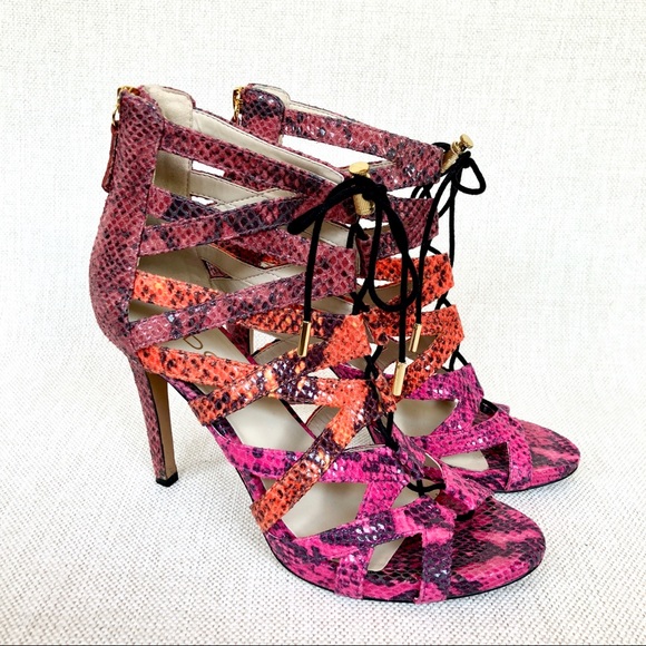 ALDO neon snake 🐍 print strappy stilettos 👠 - Picture 2 of 6